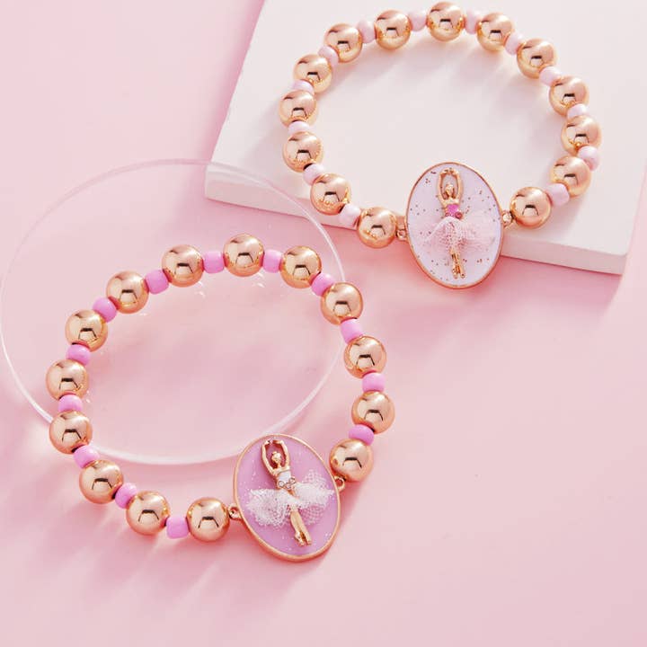 Oval Shaped Ballerina Kids Stretch Bracelet for wholesale by Verita Lane