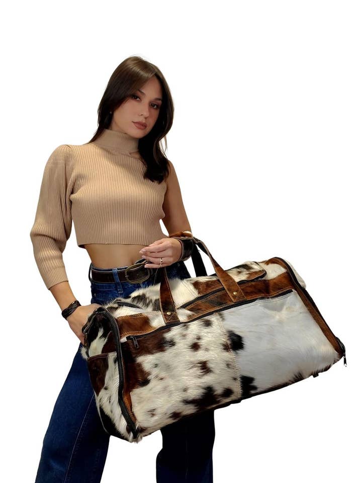 Felipe Extra Large Fur Carry On Duffel for wholesale by Charlie Leather