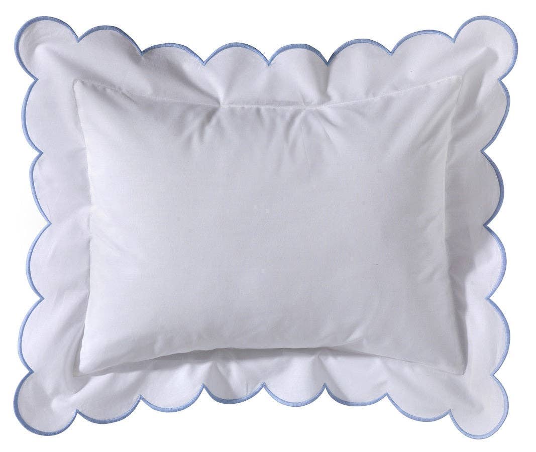 Jacaranda Living – wholesale Prydnadskuddfodral – Boudoir Kuddöverdrag med skalad fläns - Ankaäggblå0