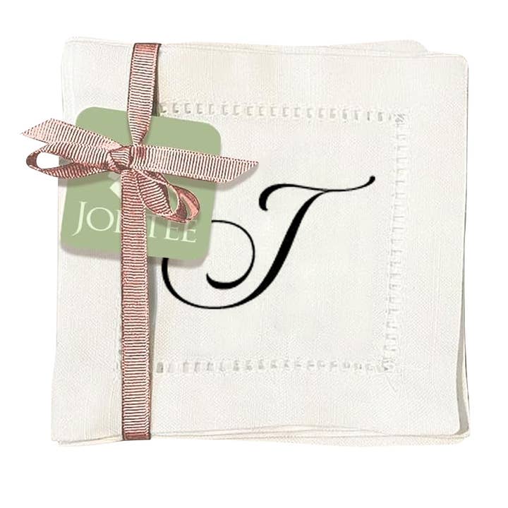 Jolitee - Wholesale Dinner & Cloth Napkin - Hemstitch Napkins - Monogram Script26
