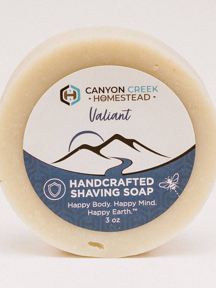 Savon à raser artisanal Valiant Cedarwood Atlas Fir Needle 3 oz pour la vente par Canyon Creek Homestead LLC