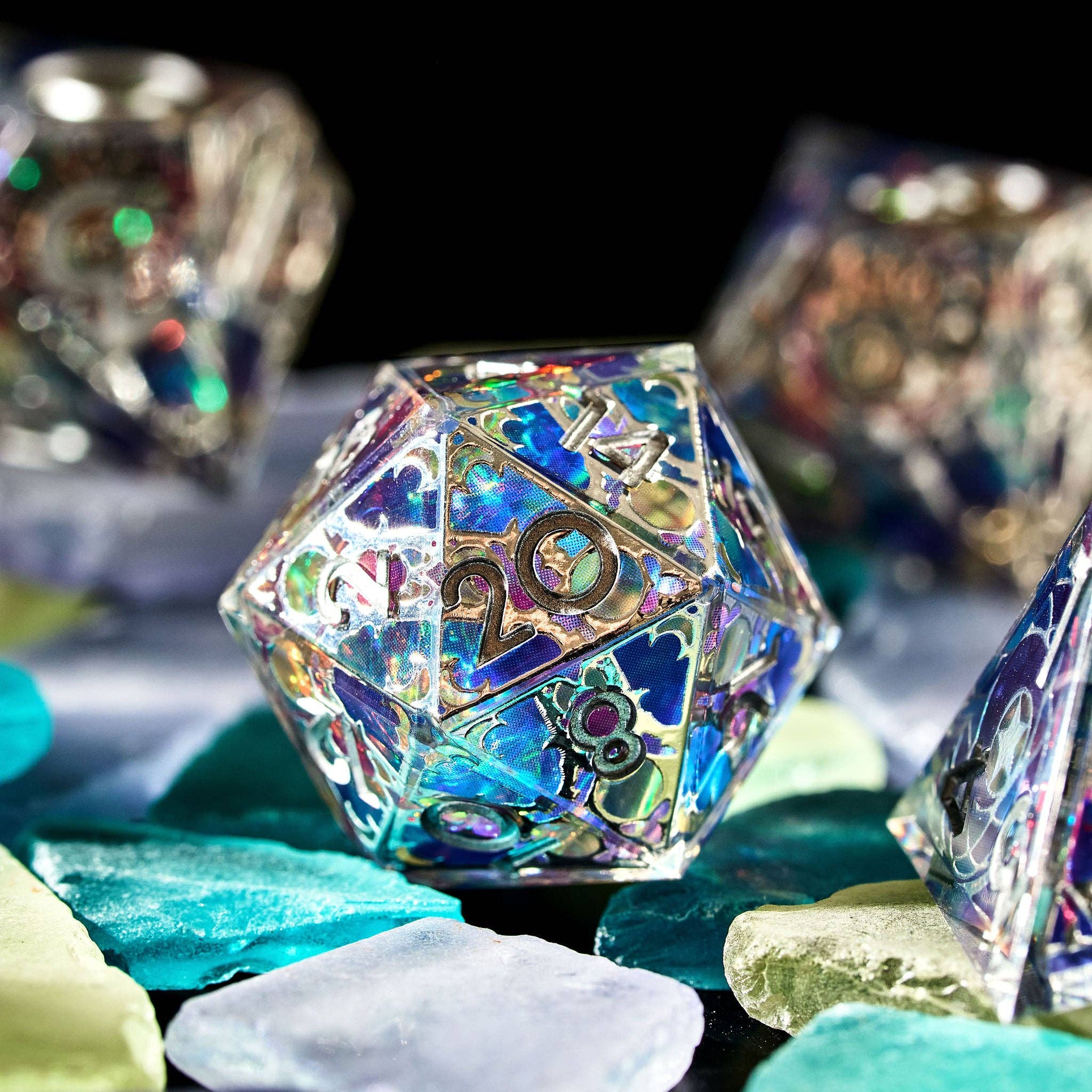 Dispel Dice – wholesale Dice – Lunar Cathedral 7-Piece Iconic Dice Set10