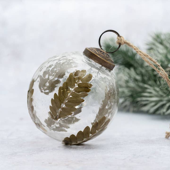 3" Leaf Botanical Bauble for wholesale by Bollywood Christmas