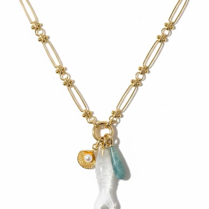 Shiver + Duke - Wholesale Pendant/Charm Necklace - Quartz Tide Fish Charm0