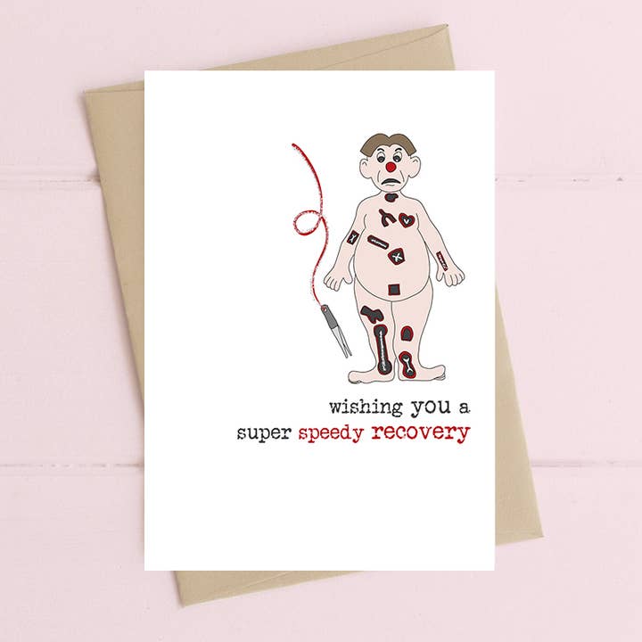 Operation - Speedy Recovery - Greetings Card for wholesale by Dandelion Stationery