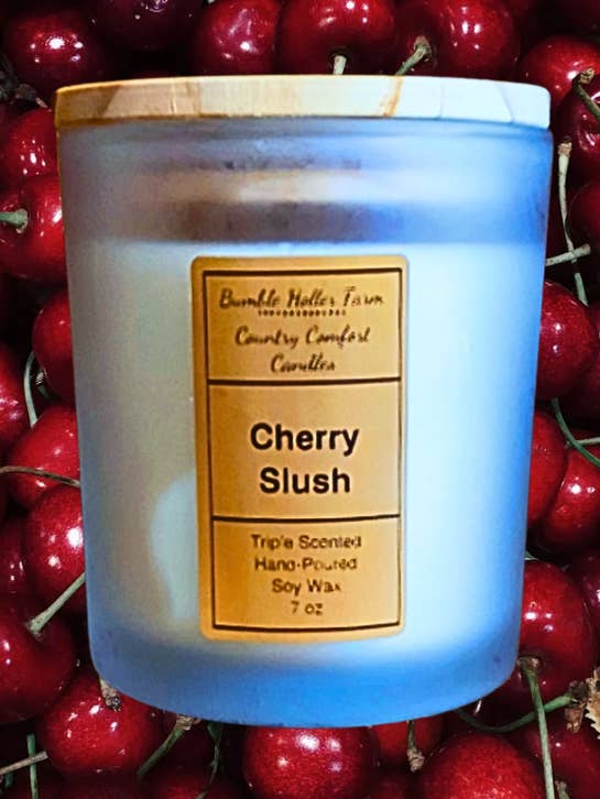 Slush di Ciliegia - Candela di Soia Fatta a Mano | Cera Fusa Artigianale per la vendita all'ingrosso da parte di Bumble Holler Farm