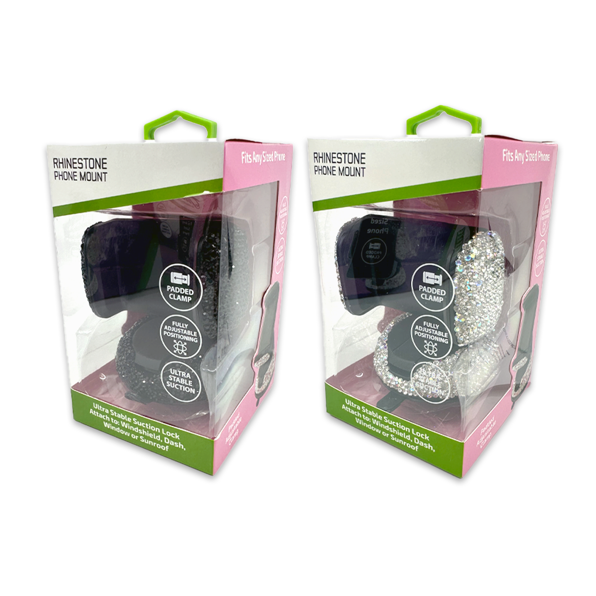 Novelty Brands - Wholesale Phone/Tablet Stand - Glitz & Glam Rhinestone Phone Mount Assortment - 3/Display2