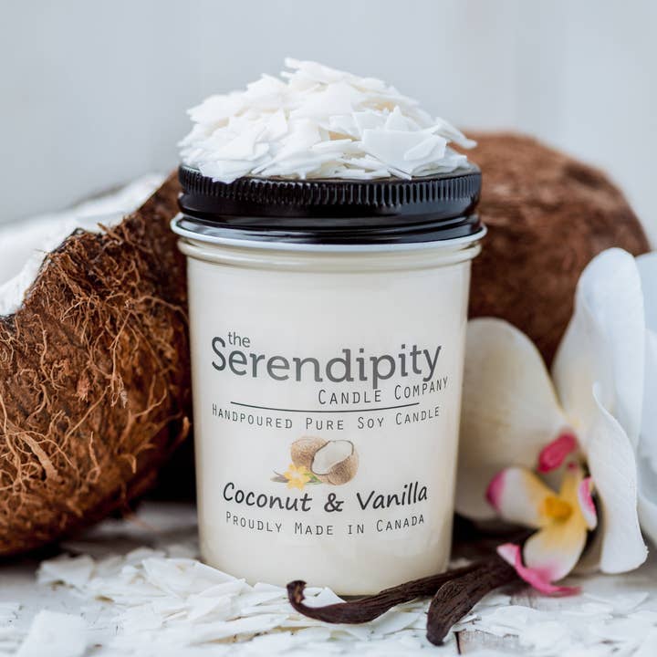 noix de coco et vanille pour la vente par Serendipity Soy Candles