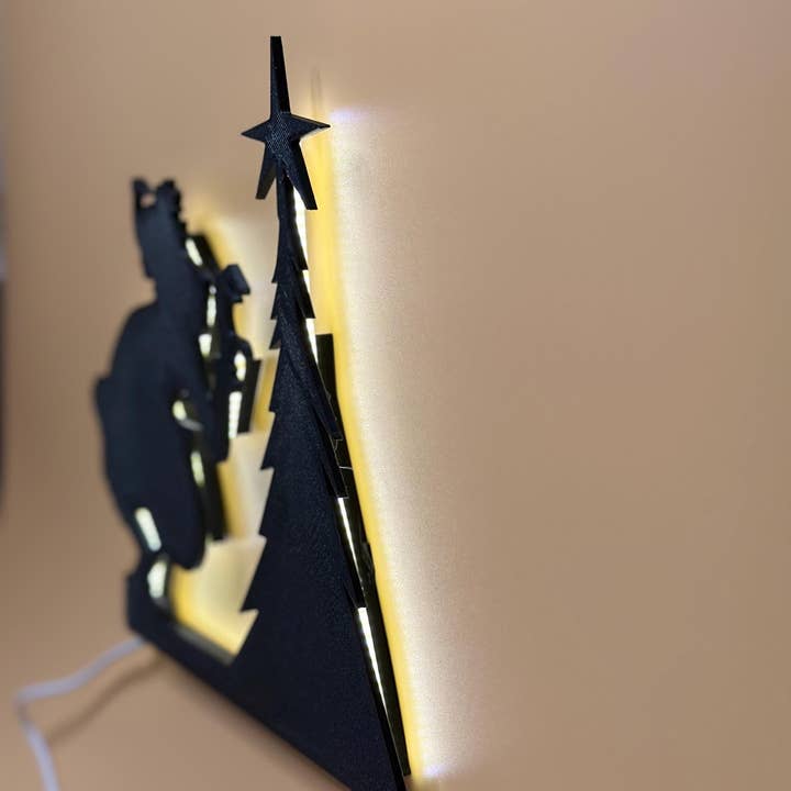 <3 Studio – wholesale Juldekoration – Festlig USB-dimmerlampa med Grinch-silhuett för juldekoration