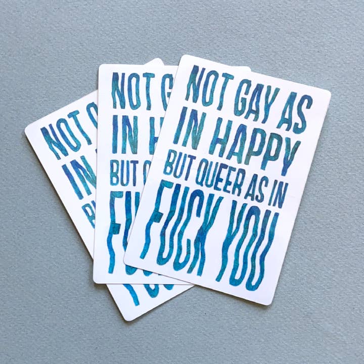 Nicht schwul wie in glücklichen Aufklebern für den Großhandel von Lauren Denitzio Art & Illustration