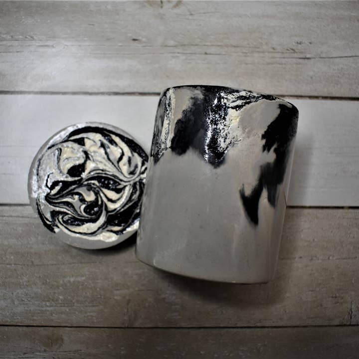 Nature's Love Product - Wholesale Jar/Filled Candle - Black and White Marble Candle3