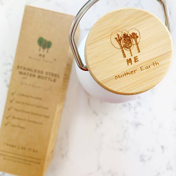 Me Mother Earth - Wholesale Water Bottle - Stainless Steel Water Bottle with Bamboo Lid