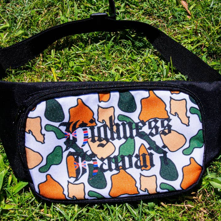 White Camo Islands Fanny Pack for wholesale by Highness Hawai'i