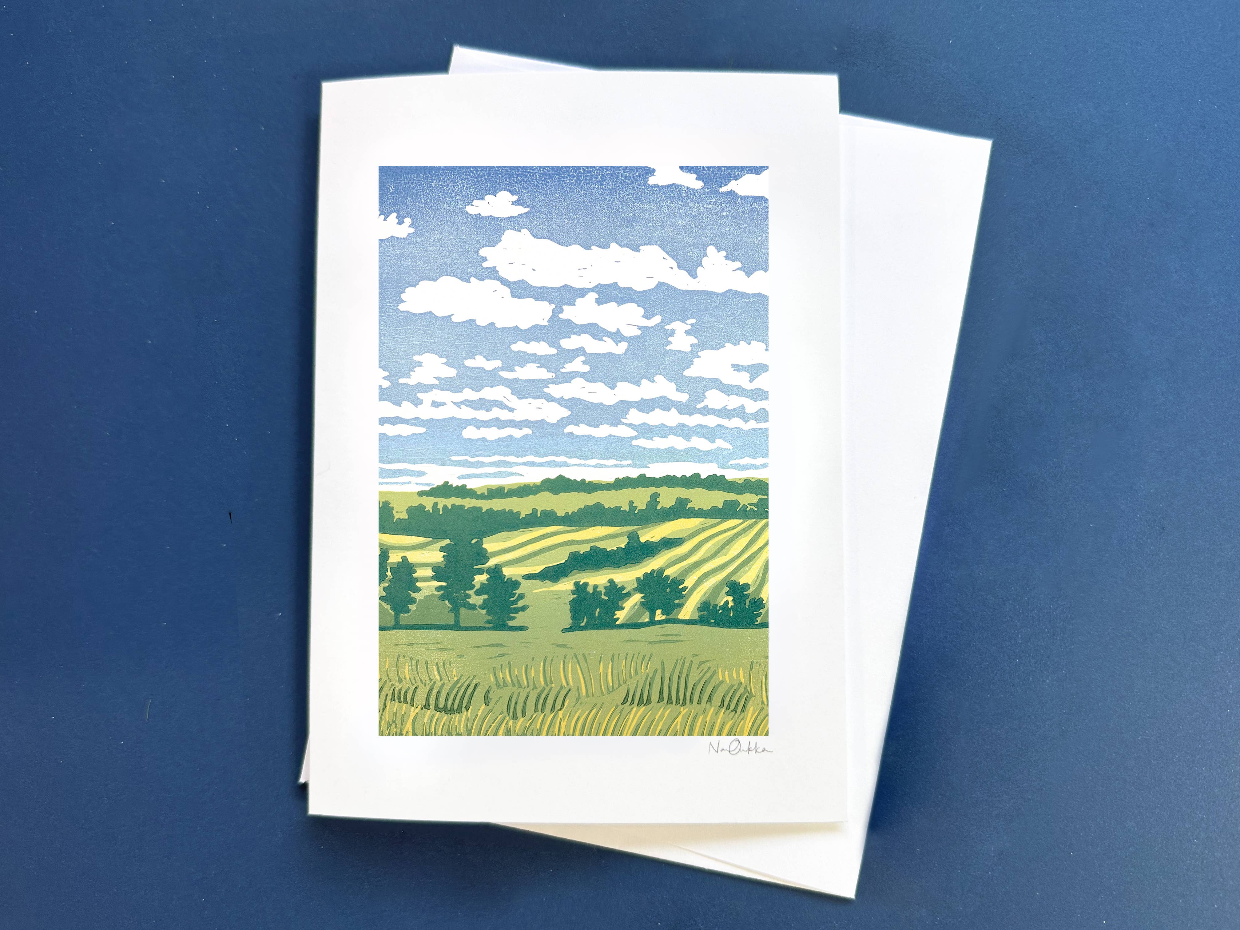 Nan Onkka Prints - Wholesale Everyday Greeting Card - Home in the Fields Greeting Card1
