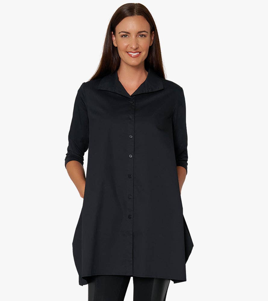Stella Carakasi - Wholesale Tunic - Women's - Women's 3/4 Sleeve A-Line Cotton Poplin Tiburon Tunic Icon9