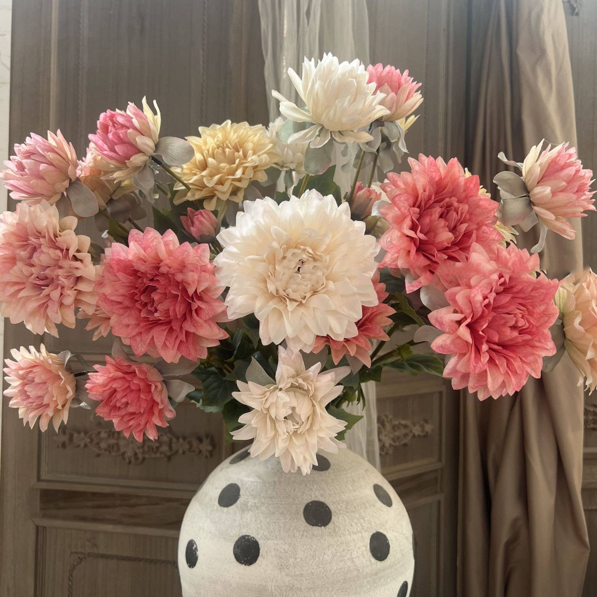 Sweet Home Deco – wholesale Artificial flowers – 28''T Faux Silk Dahlia Flower Spray, Spring/Summer Dahlias 5