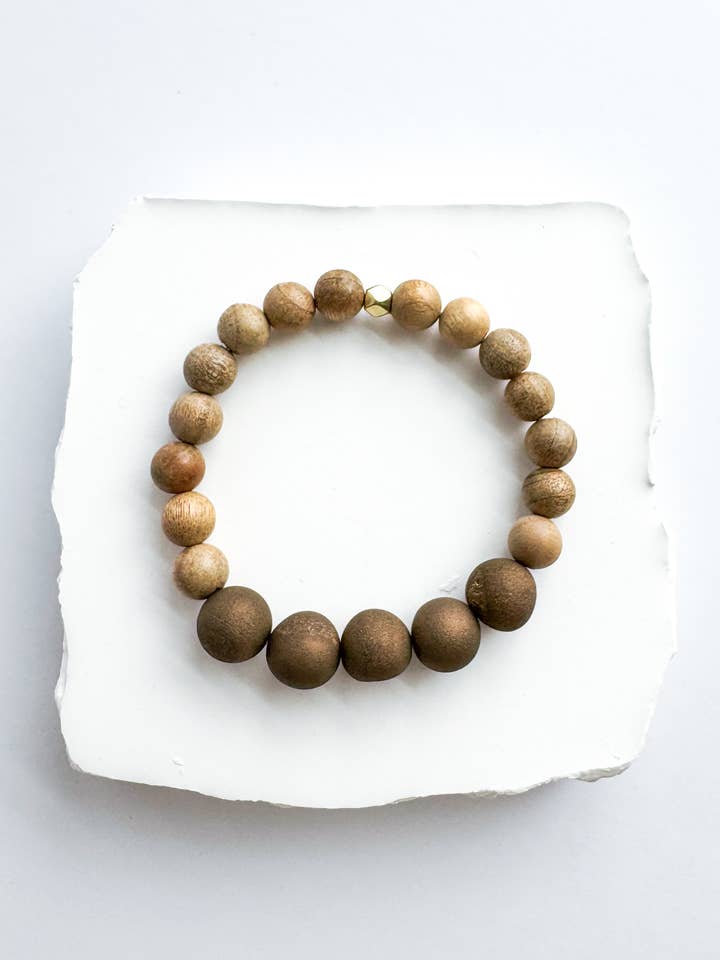 Bronze Druzy Bead and Wood Diffuser Bracelet for wholesale by Hello Heather