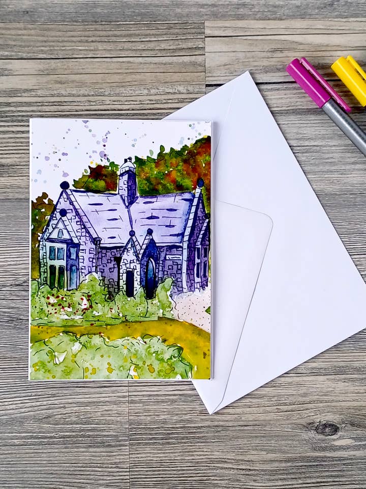 Hälsningskort – Cornwall – handmålat akvarellmotiv för wholesale av Christina Jenne Art and Design