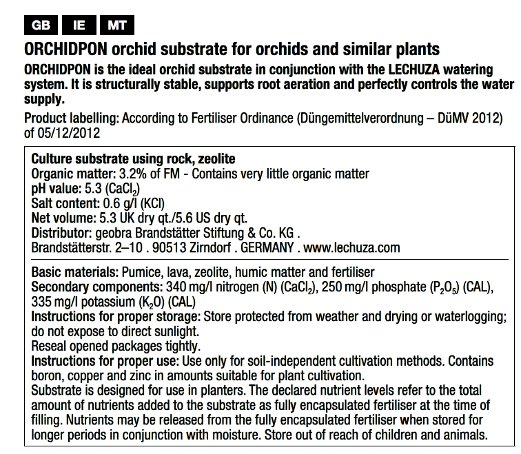 Lechuza Self Watering Planters – wholesale Planting/potting soil – LECHUZA ORCHIDPON Orchid Potting Mix1