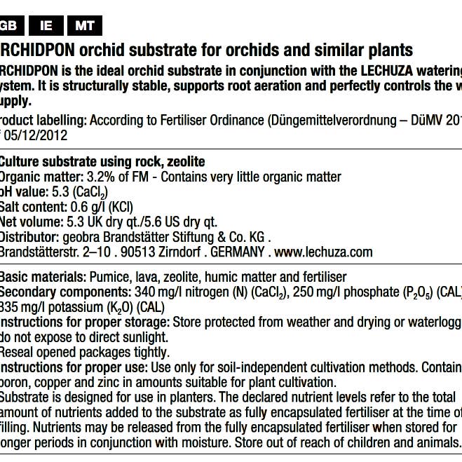 Lechuza Self Watering Planters – wholesale Planting/potting soil – LECHUZA ORCHIDPON Orchid Potting Mix1