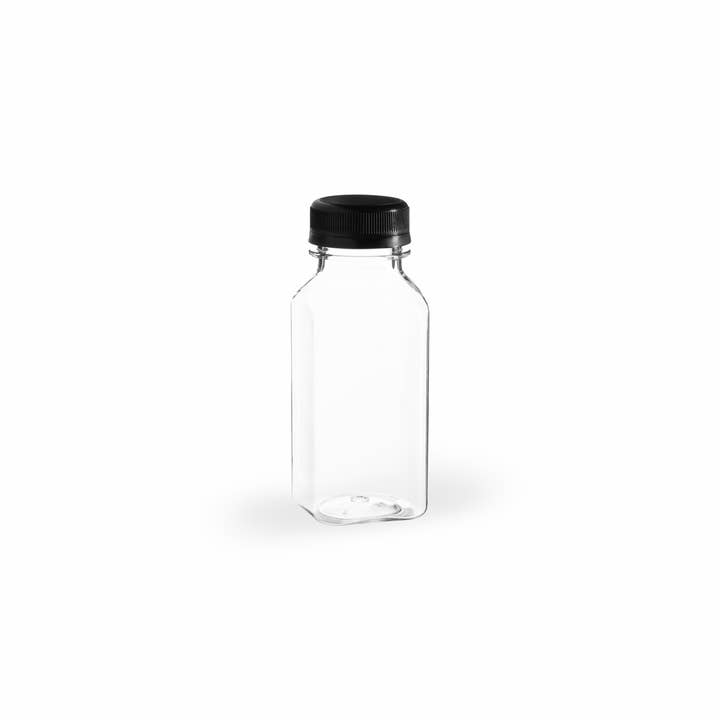 Hammont - Wholesale Food Storage Container - Clear Bottles PET SQUARE with black lid (24 pack!)