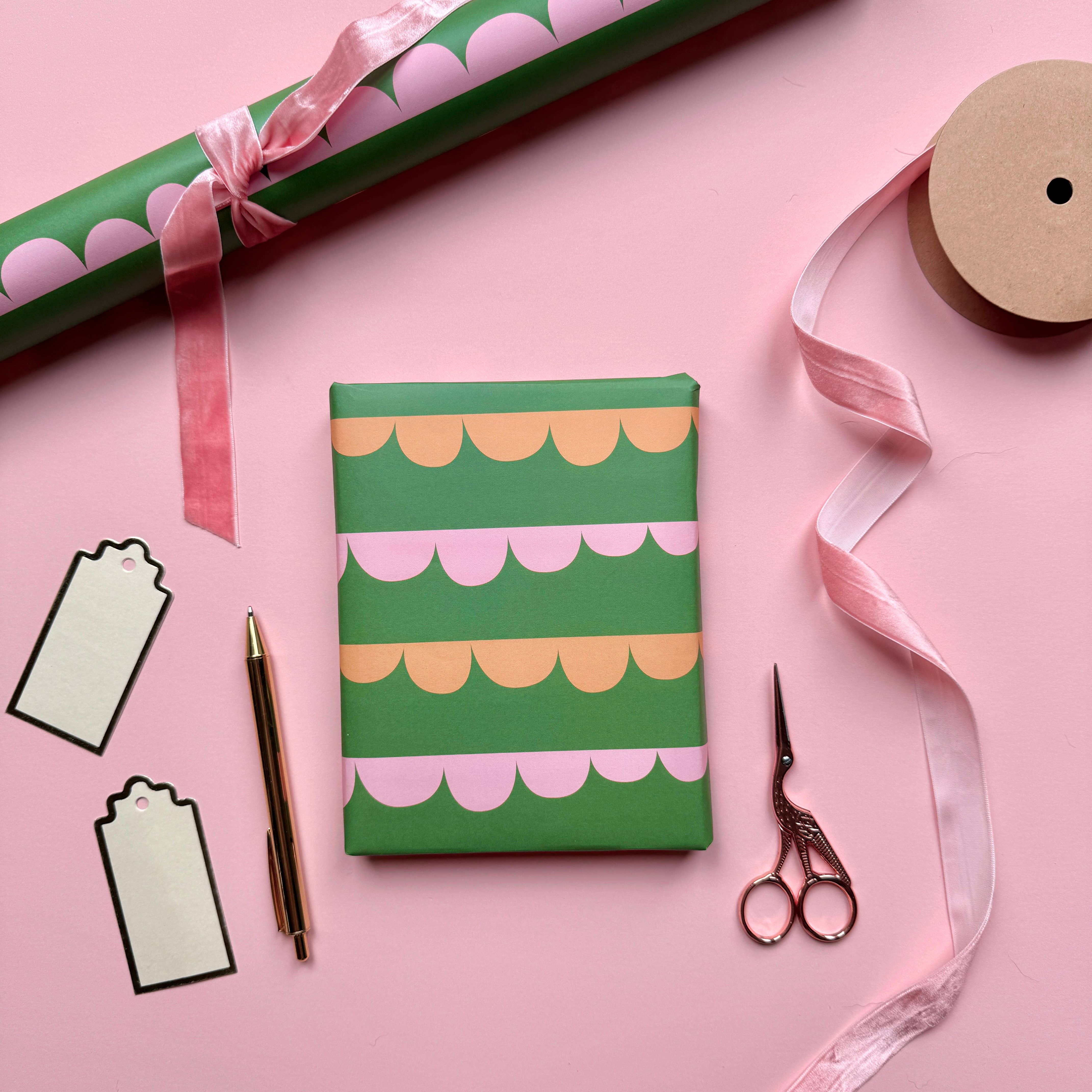 Heather Alstead Design Ltd - Wholesale Flat Wrap - Luxury Scallop Pattern Wrapping Paper 1