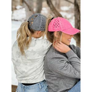 Womens Cross Cross Hats Ponytail Hats Womens Distressed Trucker Hats Country  Style Hats 