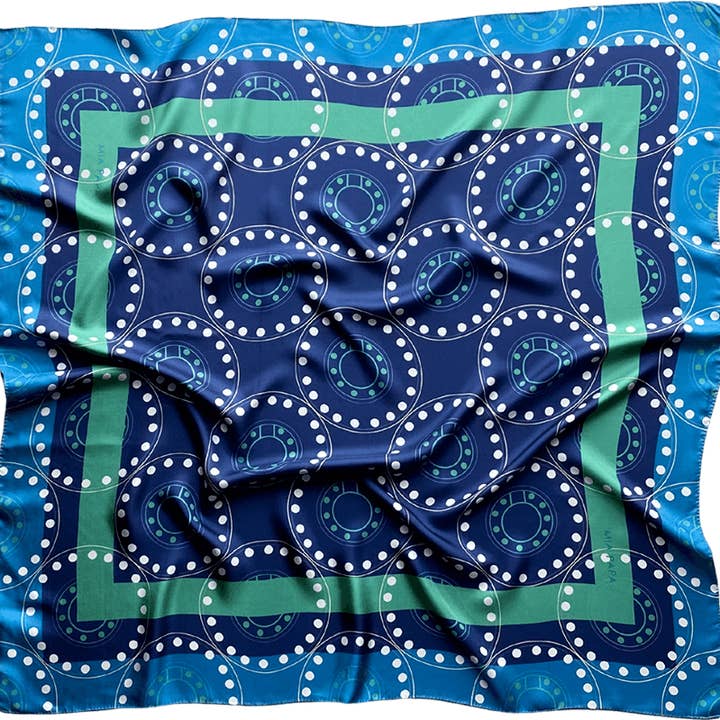 Delphi silk scarf Blue for wholesale by MIA PAPA