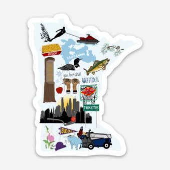Minnesota Symboler Mærkat klistermærke for engroshandel hos Little Dorset Shop