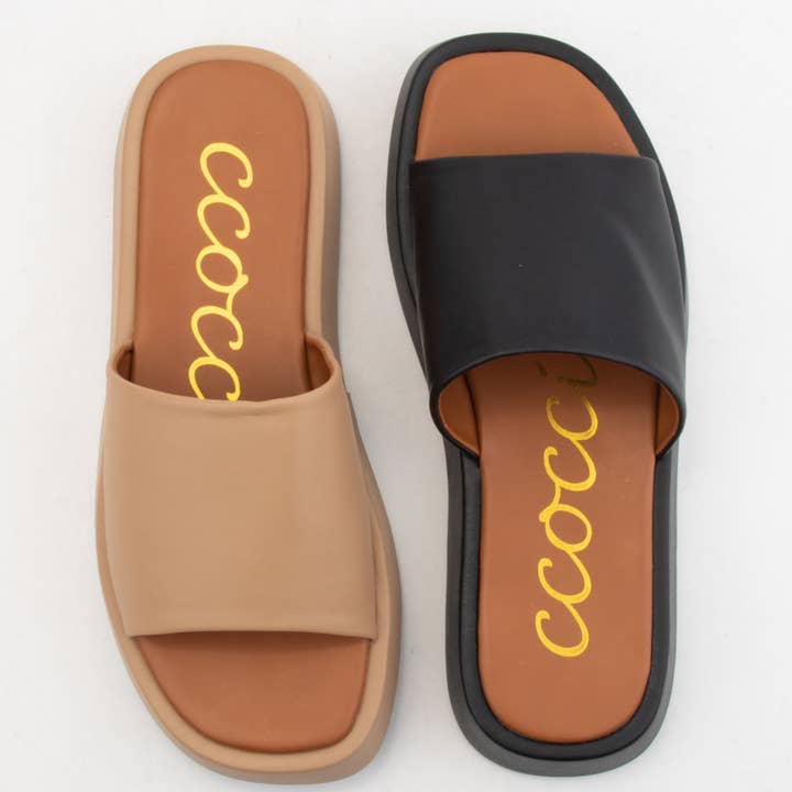 CCOCCI - Wholesale Sandals - Women's - TOVE CHUNKY PLATFORM SLIDE SANDAL
