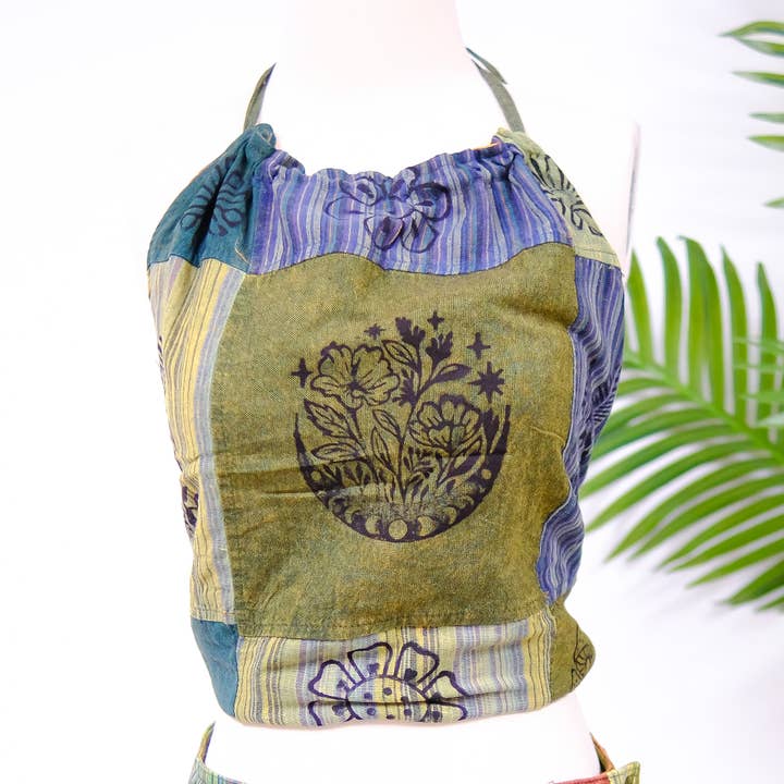 Karma Nepal Crafts - Wholesale Blouse – Women’s - Patchwork Reversible Cotton Backless Halter Top23