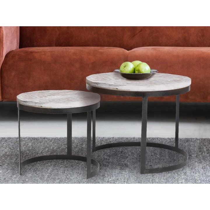 Voglrieder - Wholesale Coffee Table - Coffee table set of 2 side tables living room table round Aust53