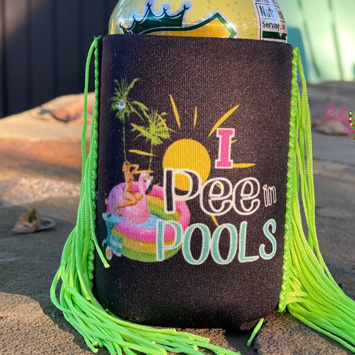 Regular I Pee in Pools Fringe Koozie for wholesale by RAD Wholesale