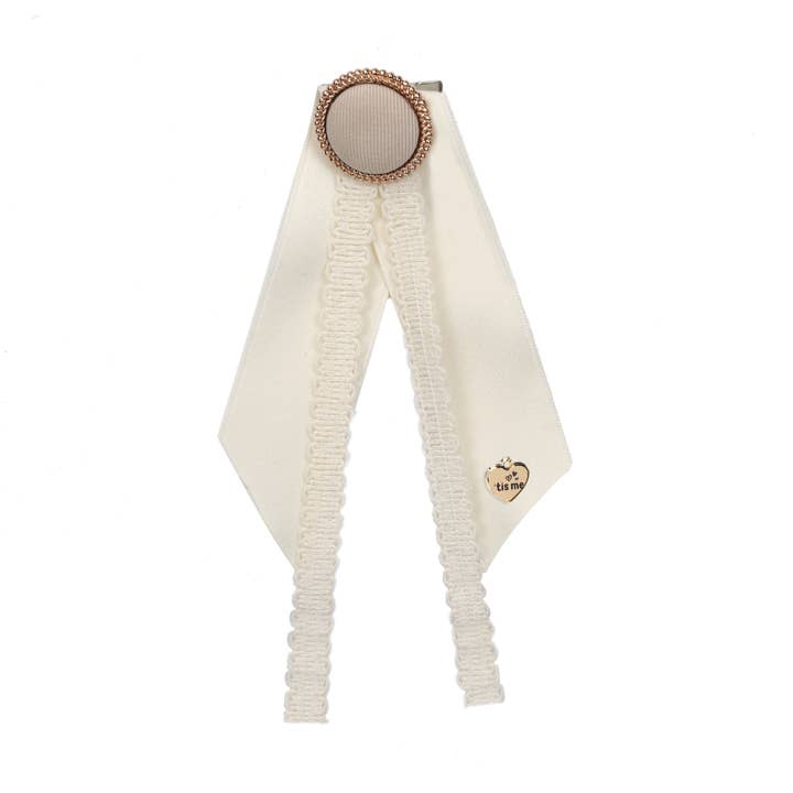 Cream Lapel Ribbon Cluster Clip for wholesale by 'tis me