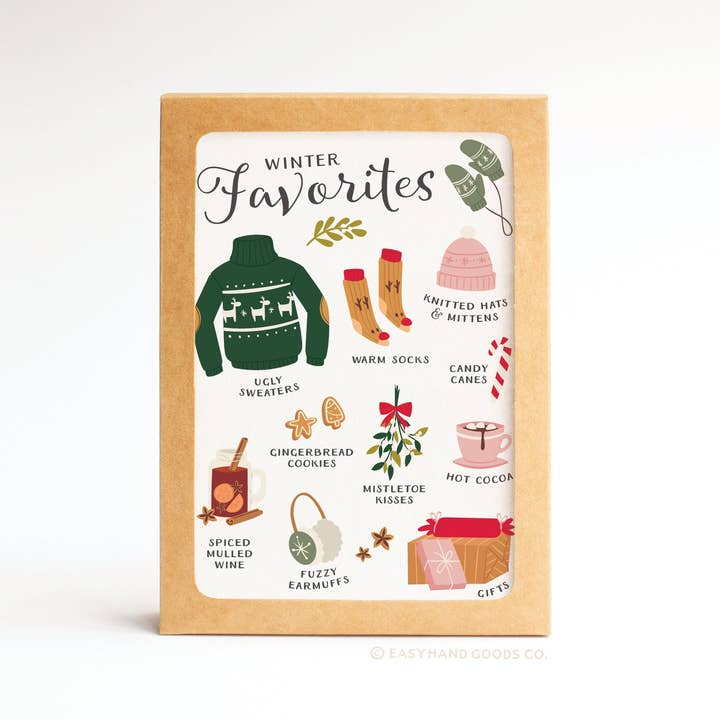 Winter Favorites Folded Greeting Note Set for wholesale by Easyhand Goods – formerly Onderkast