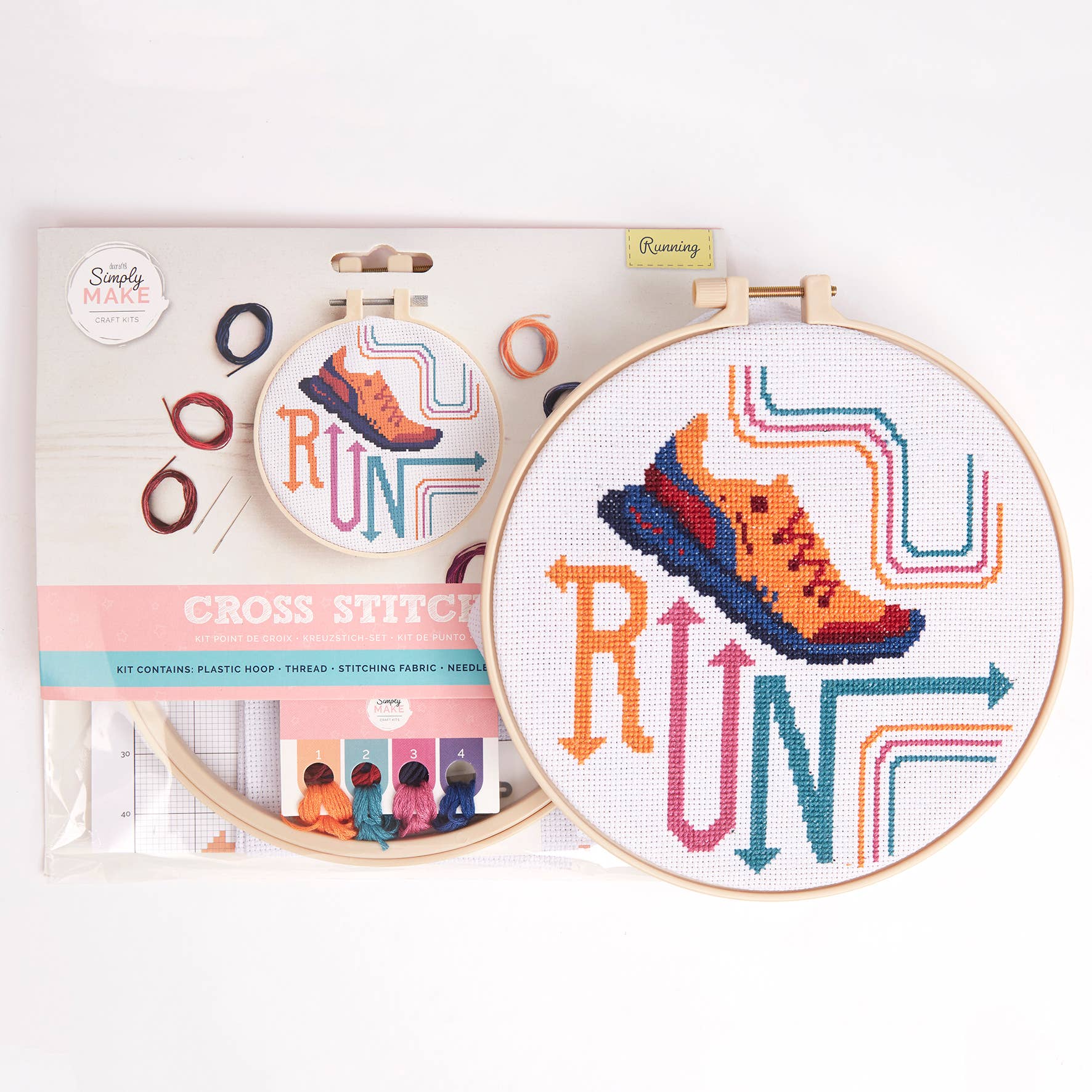 West Design Products – wholesale Embroidery/cross-stitch supplies – Simply Make Cross Stitch Kit, Running Design, 8"3