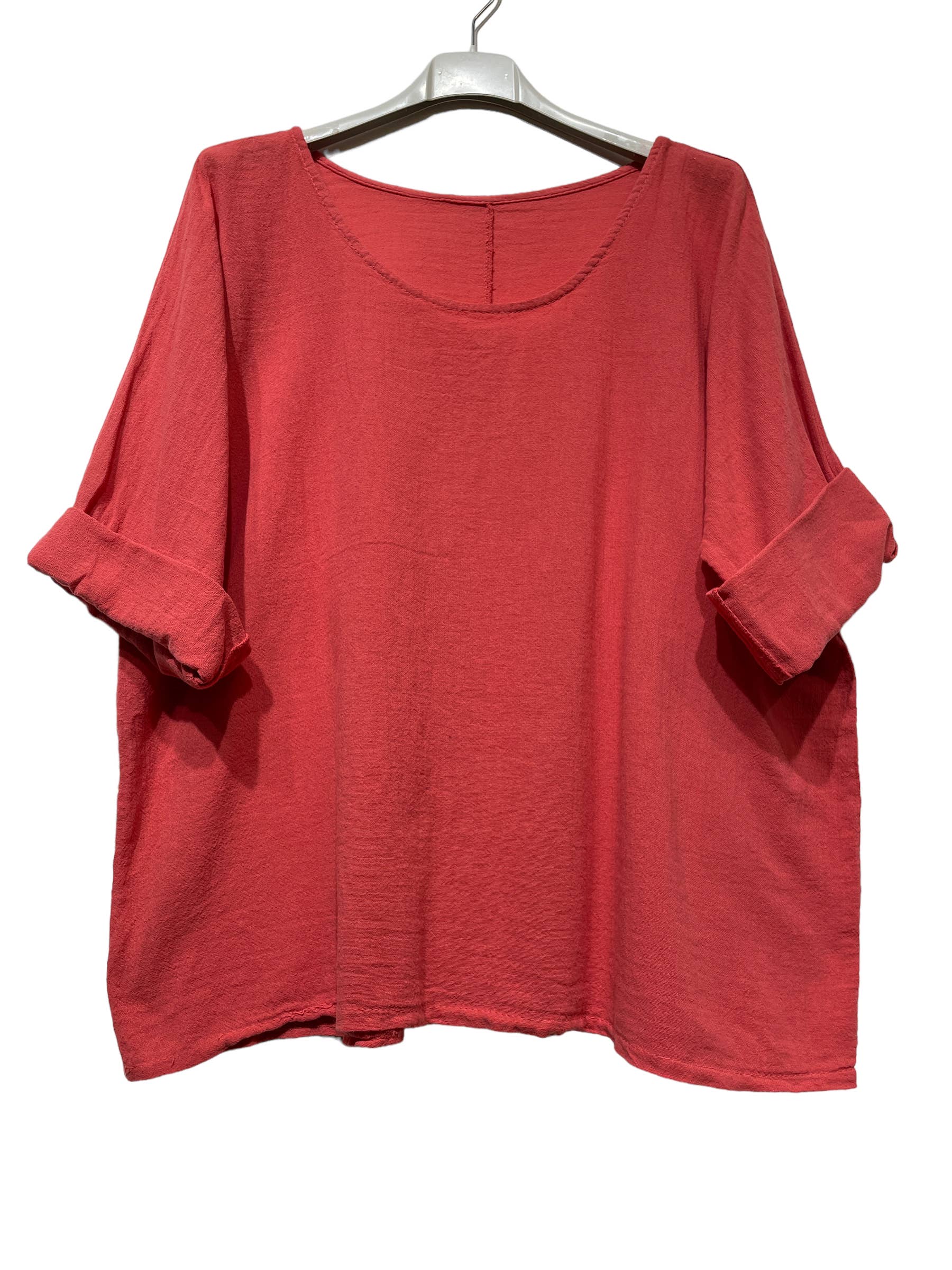 LINEN & COTTON HOUSE – Engroshandel T-shirt – til kvinder – Crop-top i bomuld og hør, bedst sælgende model 101164