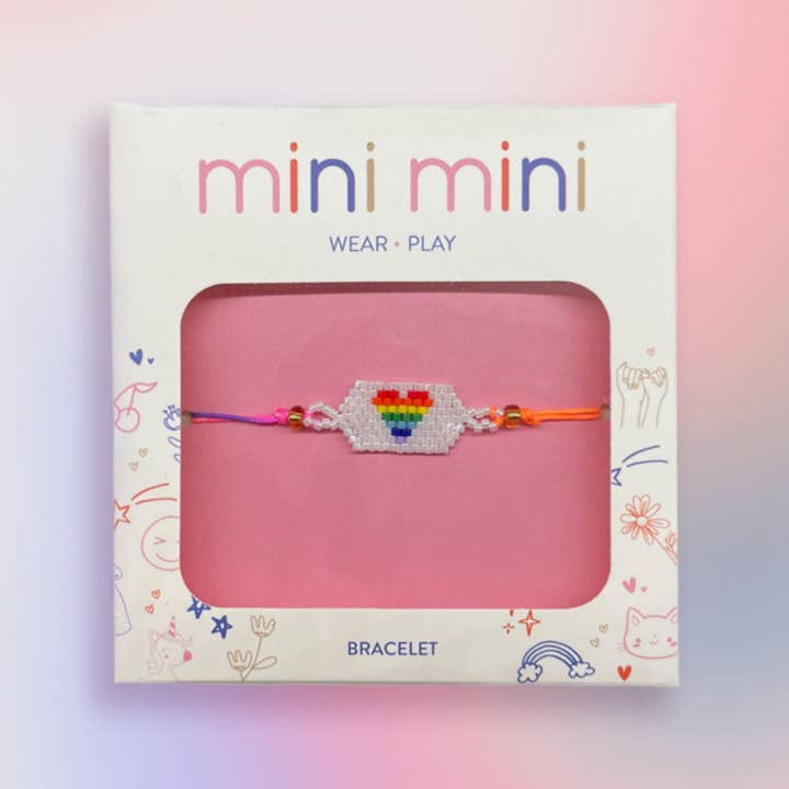 Bracelet enfant cœur arc-en-ciel pour la vente par mini mini