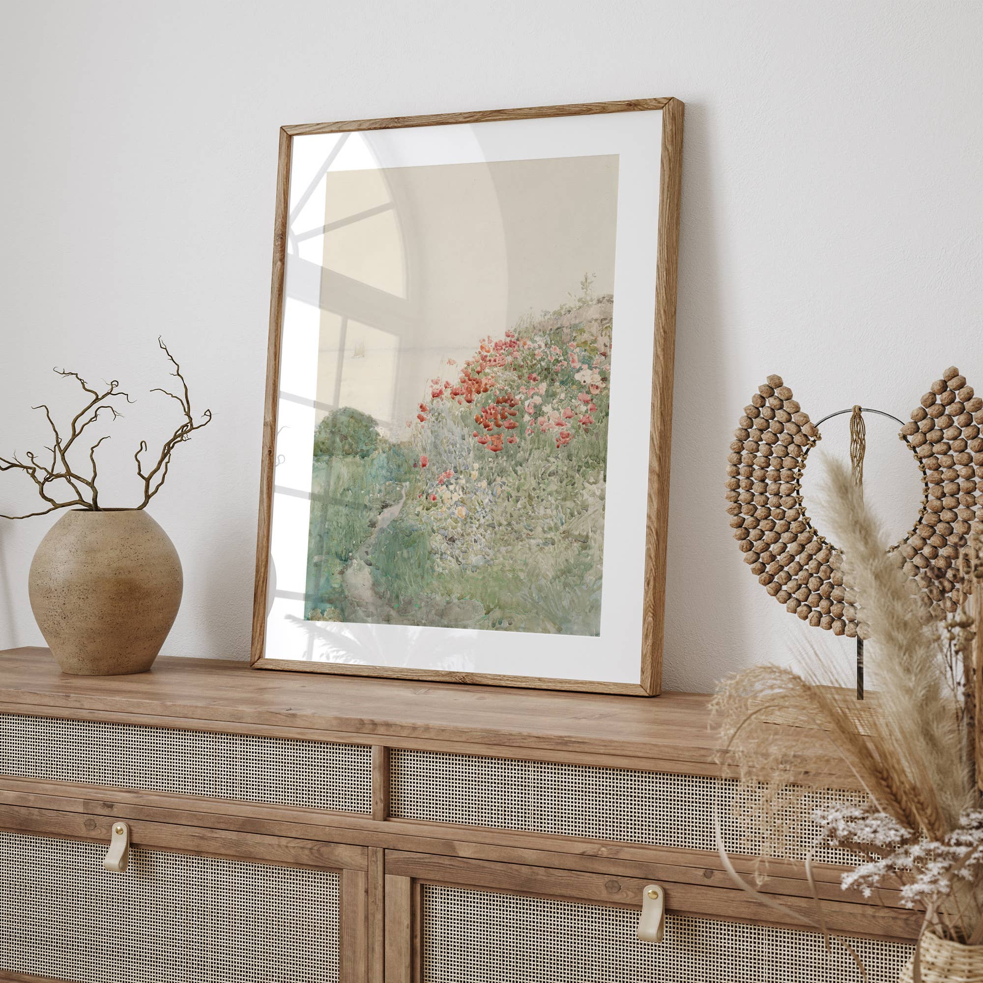 Sugar & Canvas – wholesale Art print – Vintage Poppy Flower Field Landscape Art Print VP3943