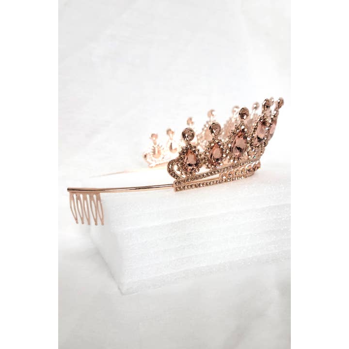 Chicas - Wholesale Tiara - Women's - One Size Fits All Metal Tiara With Jewel Rhinestones HT879-45