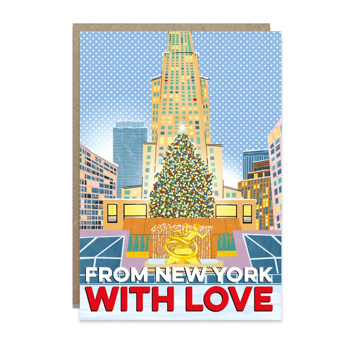 NYC Christmas Card - Rockefeller Ice Rink for wholesale by Callie Stay Cool