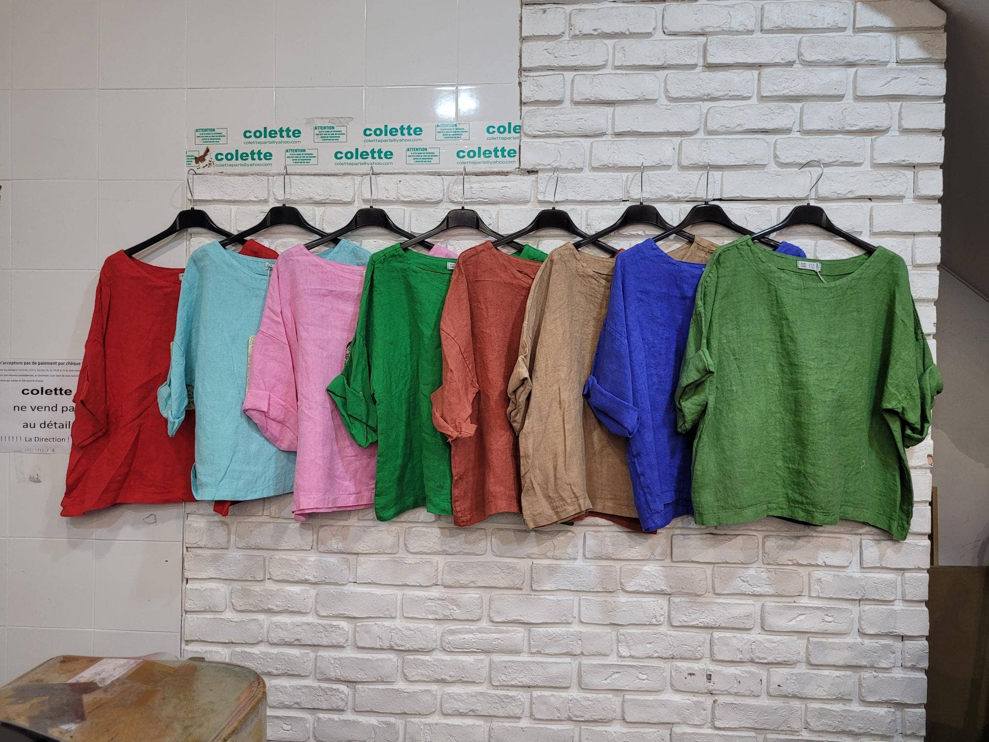 la maison des fibres naturelles - Wholesale Blouse - Women's - Round neck linen top 659005 100% linen65