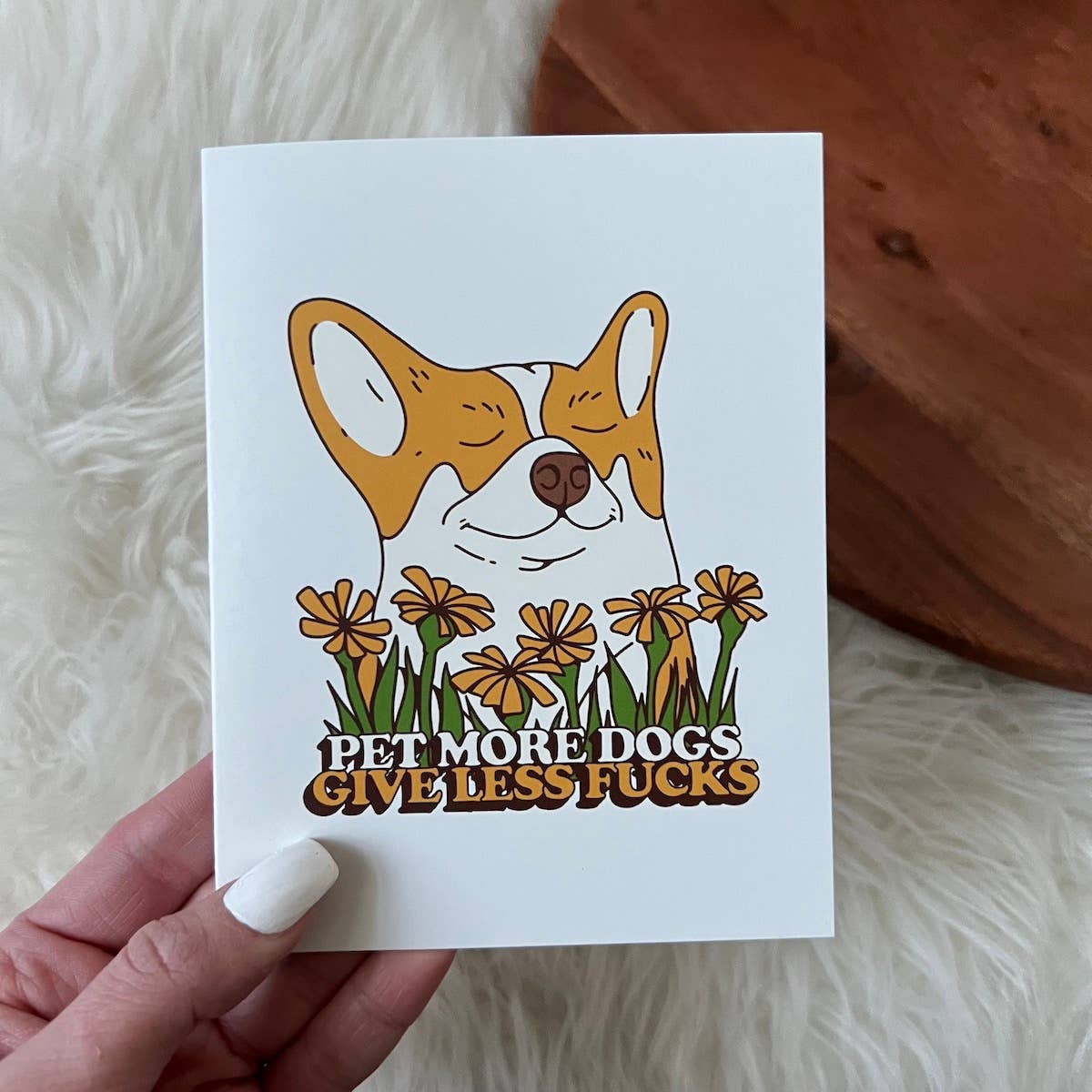 Big Moods - Wholesale Everyday Greeting Card - "Pet More Dogs - Give Less Fuc*s" Greeting Card2