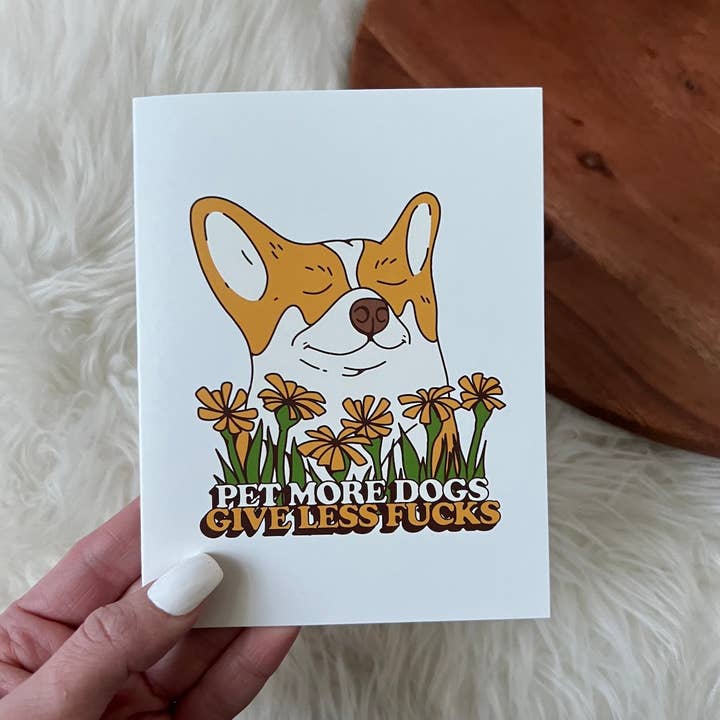 Big Moods - Wholesale Everyday Greeting Card - "Pet More Dogs - Give Less Fuc*s" Greeting Card2