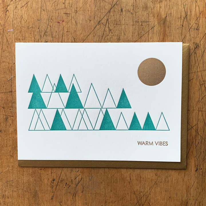 Tarjeta Warm Vibes para venta al por mayor de Letterpress PDX