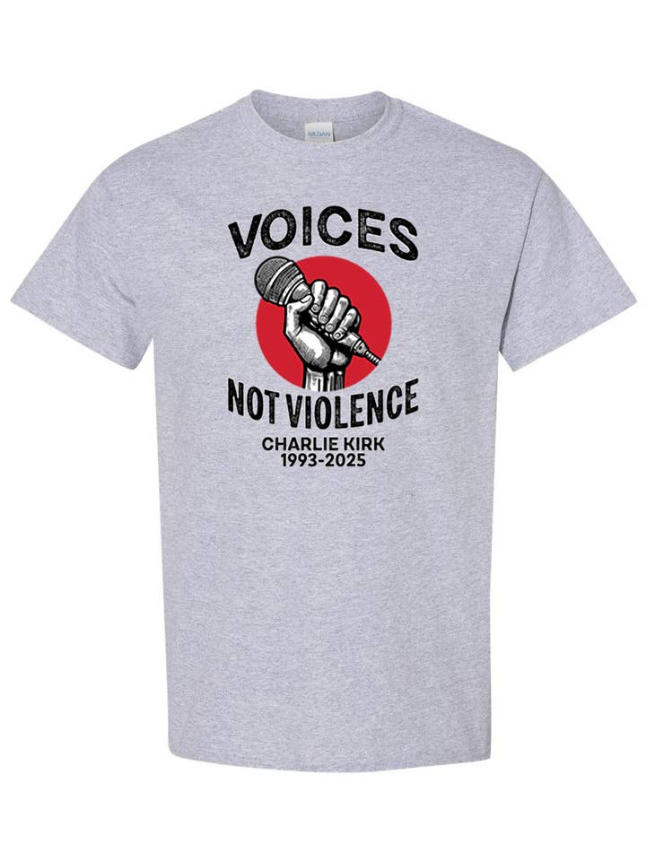 Charlie Kirk Voci Non Violenza Maglietta Turning Point per la vendita all'ingrosso da parte di Trigger A Lib