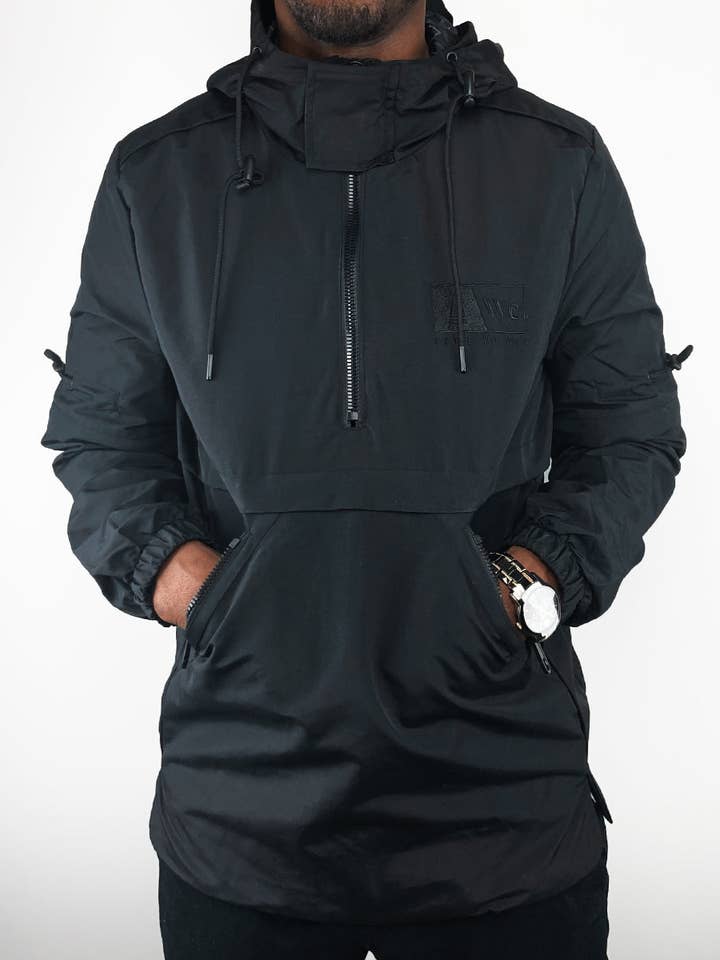 Grail - Wholesale Jacket - Men's - GRAIL x We.Society Men’s Black Waterproof Anorak Jacket