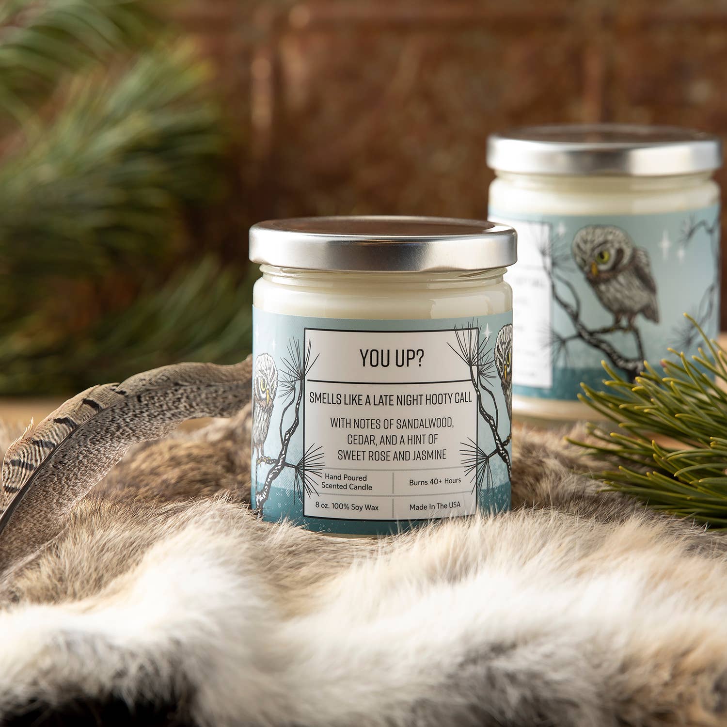 Two Little Fruits - Venta al por mayor Velas en tarros - Vela de Búho de Sándalo – Mezcla de Soja de Cedro y Jazmín3