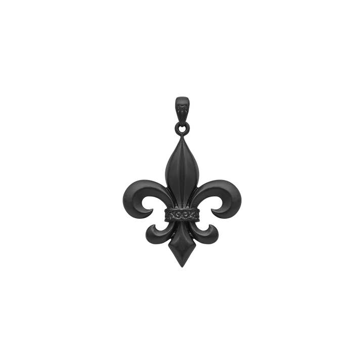 Pingente Fleur de Lis - Preto por atacado de Marcozo