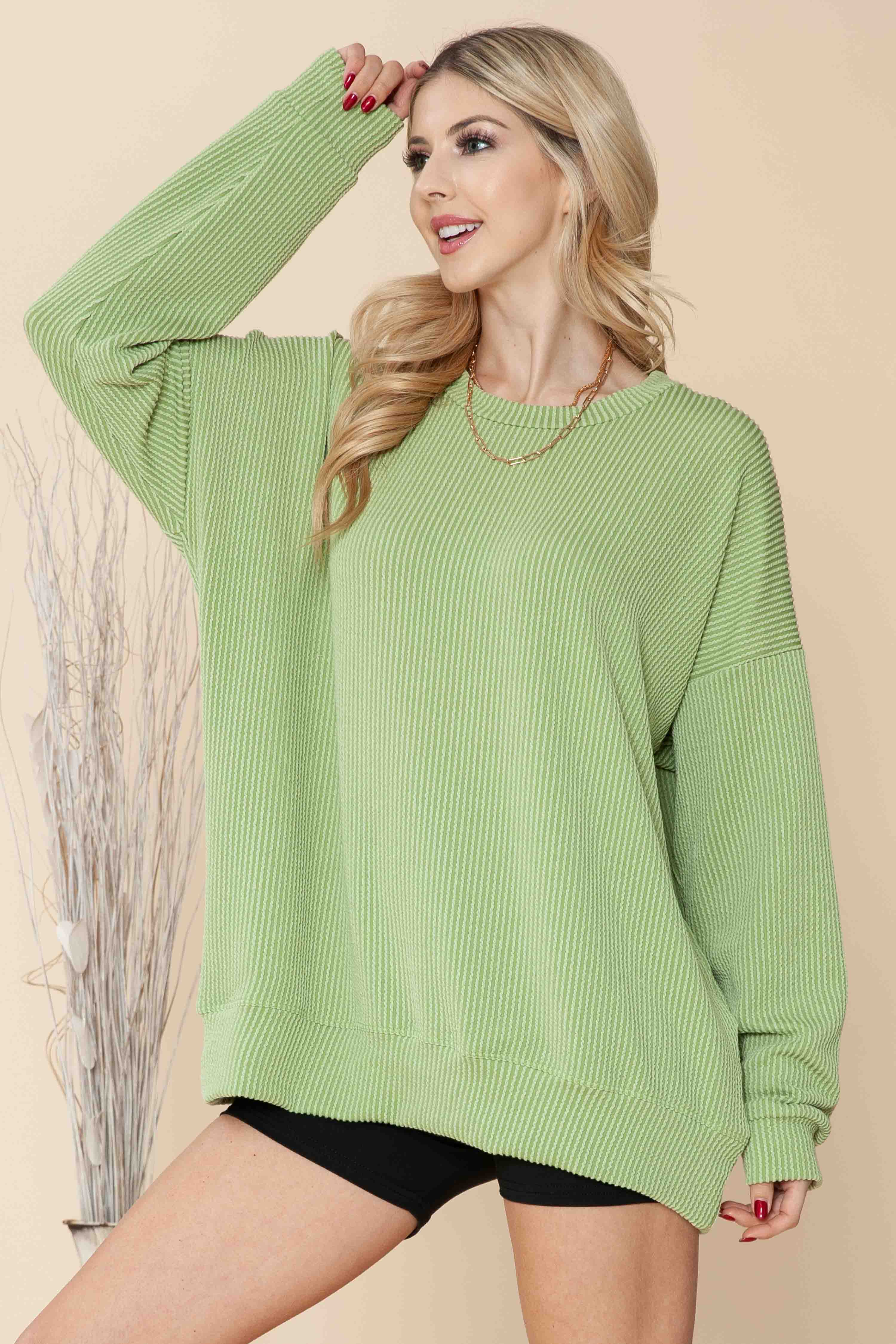 Burgundy Apparel - Wholesale Sweatshirt - Women's - WAVE RIB OVERSIZED SWEATSHIRT39